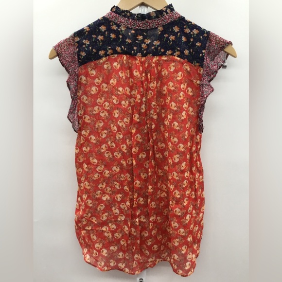 Meadow Rue Anthropology Blouse, Color: Red, Size: 4 - Picture 2 of 3